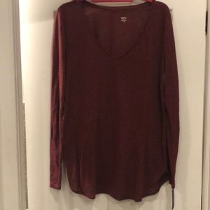 NWT maroon V Neck lightweight sweater